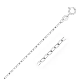 14k White Gold Faceted Cable Link Chain 1.3mm-rx94513-18