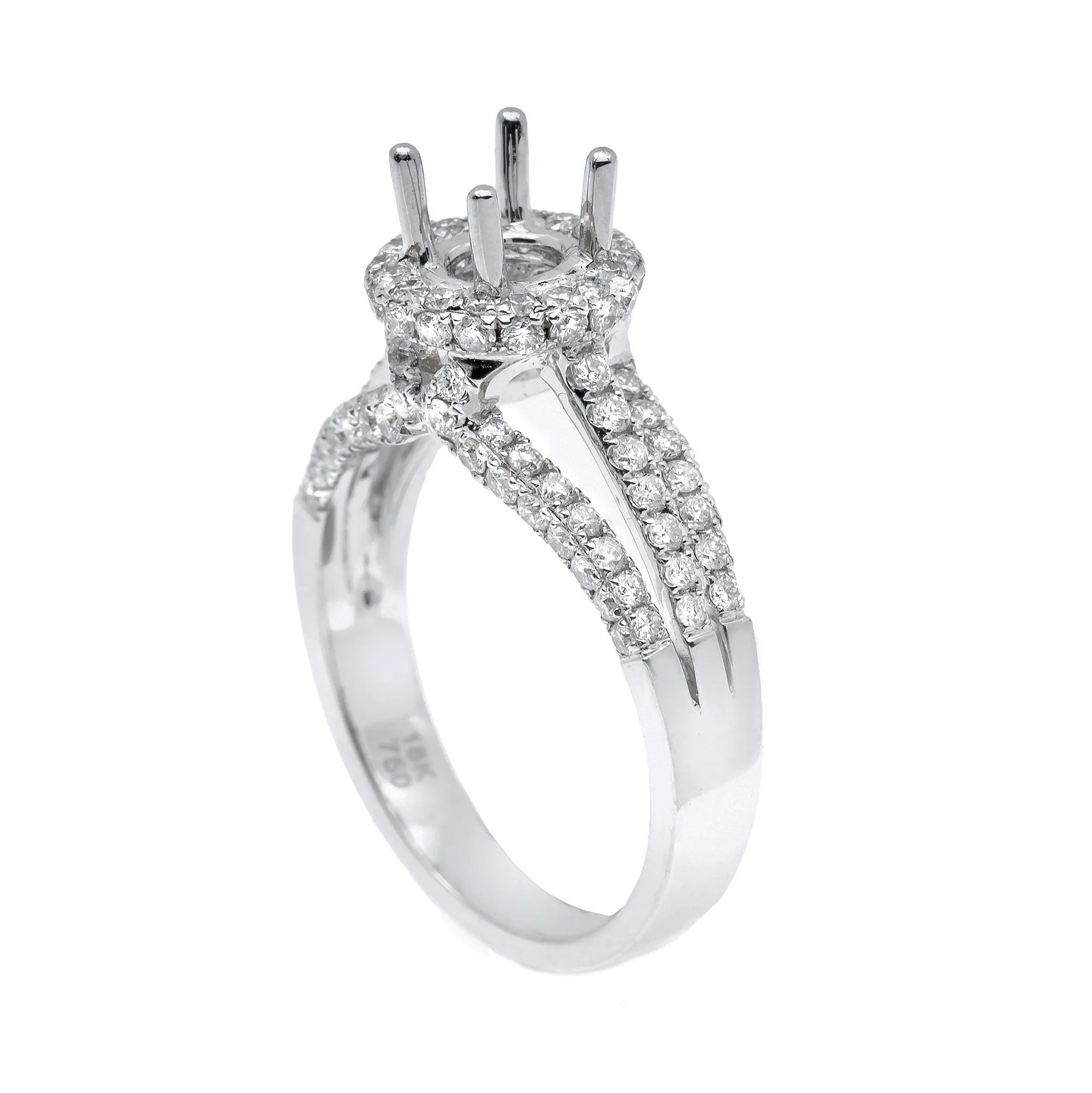 14K White Gold Round Shape Ring