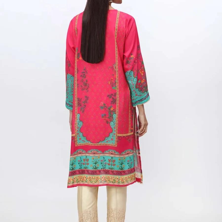 1PC- Embroidered Raw Silk Shirt PW3063