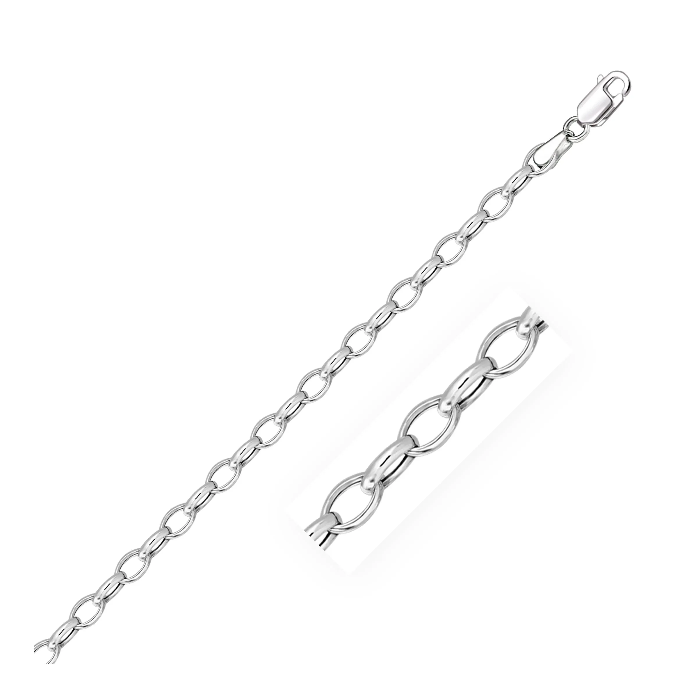 4.6mm 14k White Gold Oval Rolo Chain-rx24639-18