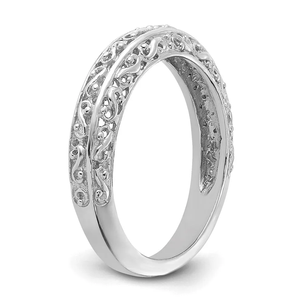 4mm 14K Yellow or White Gold Filigree Tapered Band