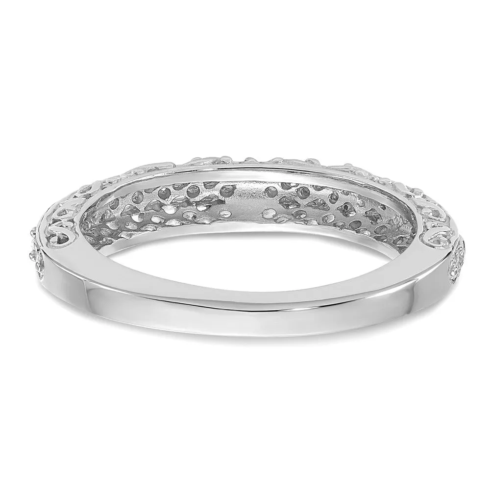 4mm 14K Yellow or White Gold Filigree Tapered Band