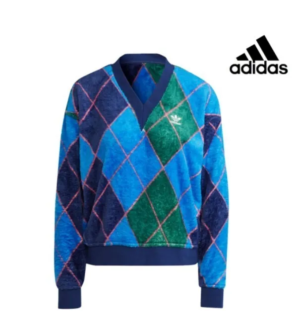 adidas  |Argile Casual Style Street Style V-Neck Long Sleeves