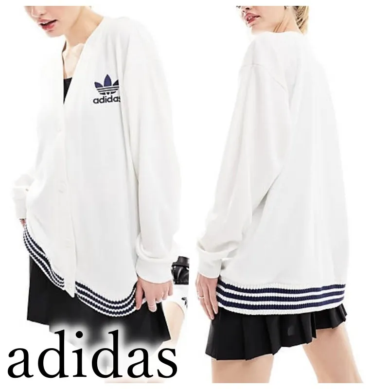 adidas  |Stripes Casual Style Unisex Street Style Long Sleeves Plain