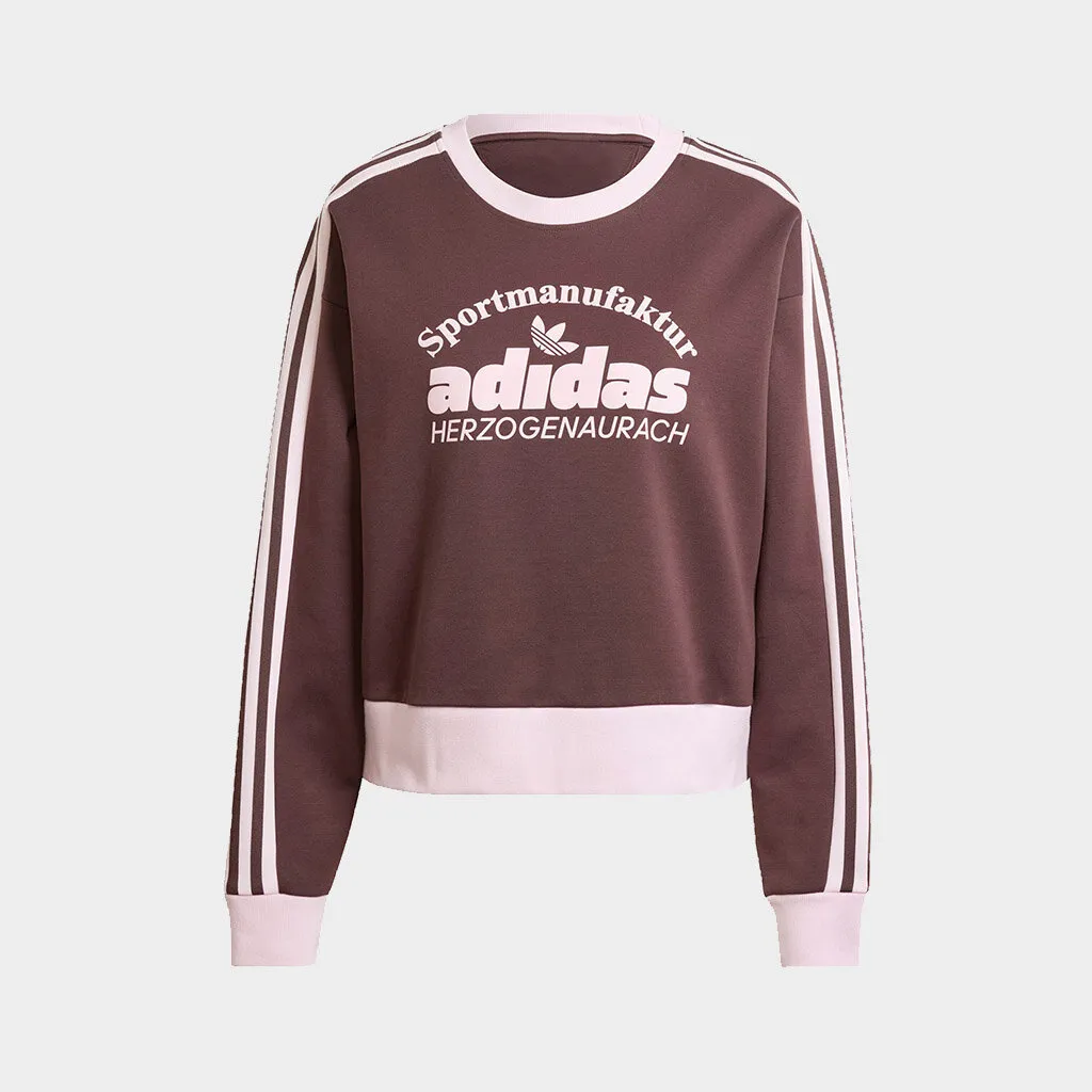 adidas  |Stripes Unisex Sweat Rib Street Style Long Sleeves Plain