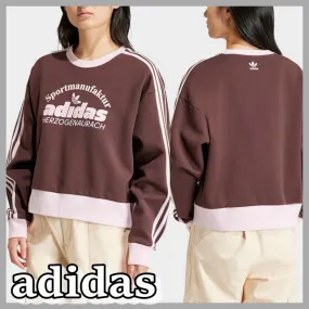 adidas  |Stripes Unisex Sweat Rib Street Style Long Sleeves Plain