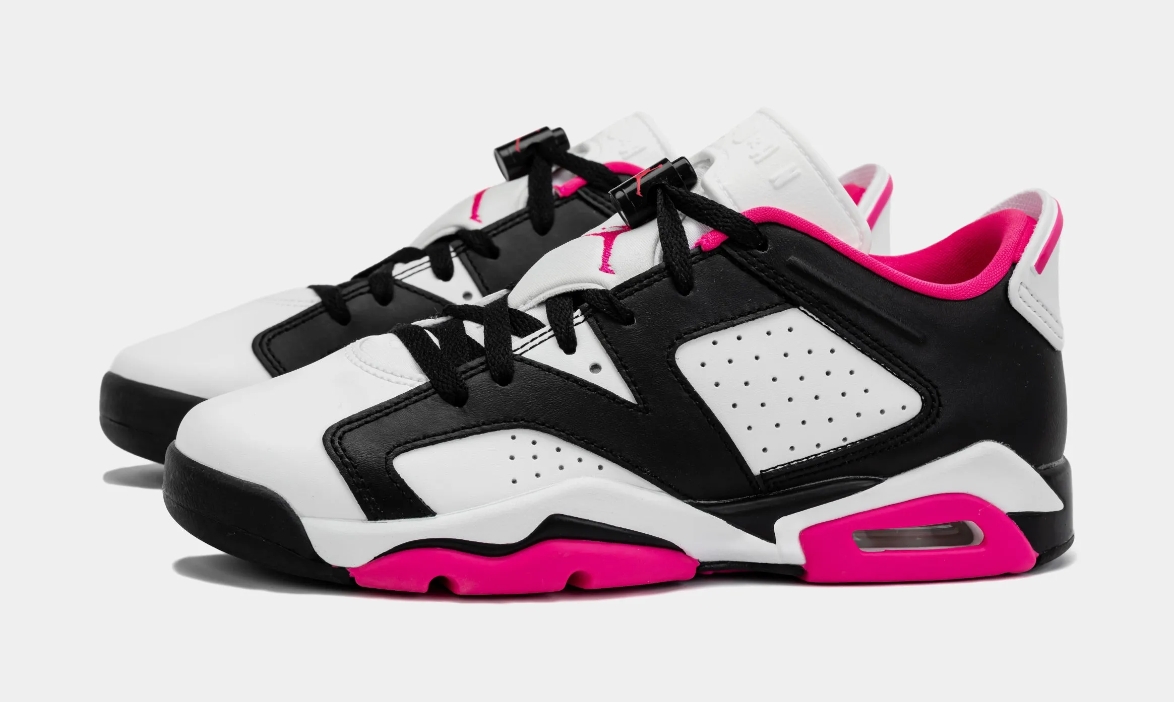 Air Jordan 6 Retro Low Fierce Pink Grade School Lifestyle Shoes (Black/Pink)