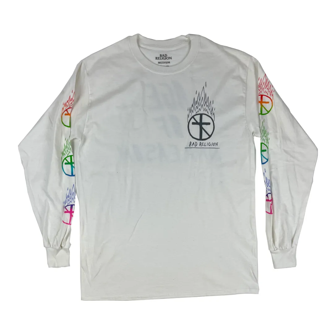 BAD RELIGION 'WHITE FLAME CROSS' LONG SLEEVE