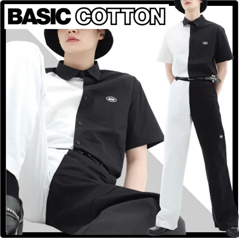 BASIC COTTON  |Unisex Street Style Logo Shirts