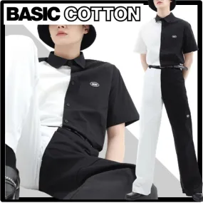 BASIC COTTON  |Unisex Street Style Logo Shirts