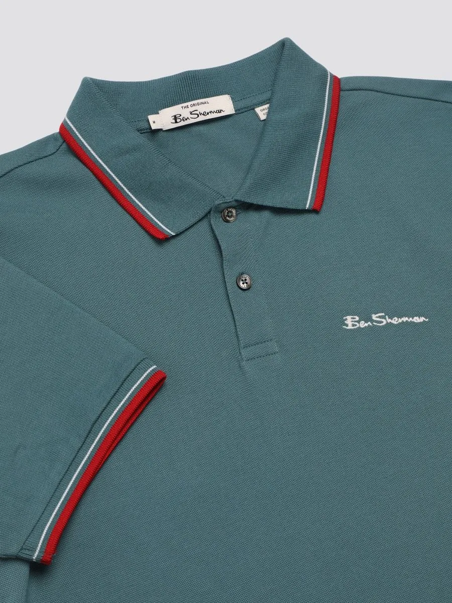 Ben Sherman Casual Short Sleeve Polo Shirt Teal