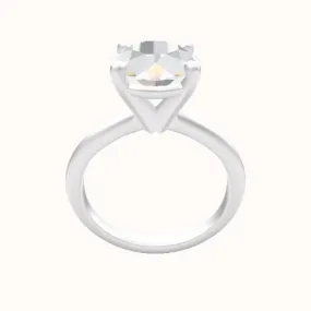 Beveled Solitaire Engagement Ring With High Set Four Prong Head