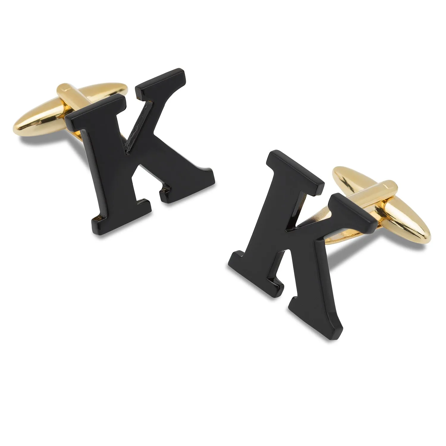 Black And Gold Letter K Cufflinks