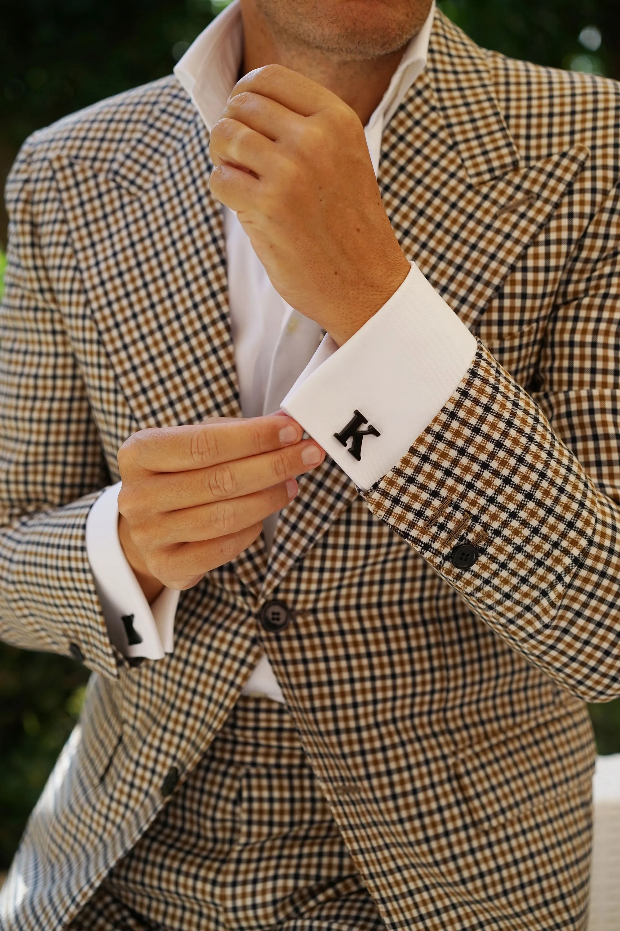 Black And Gold Letter K Cufflinks