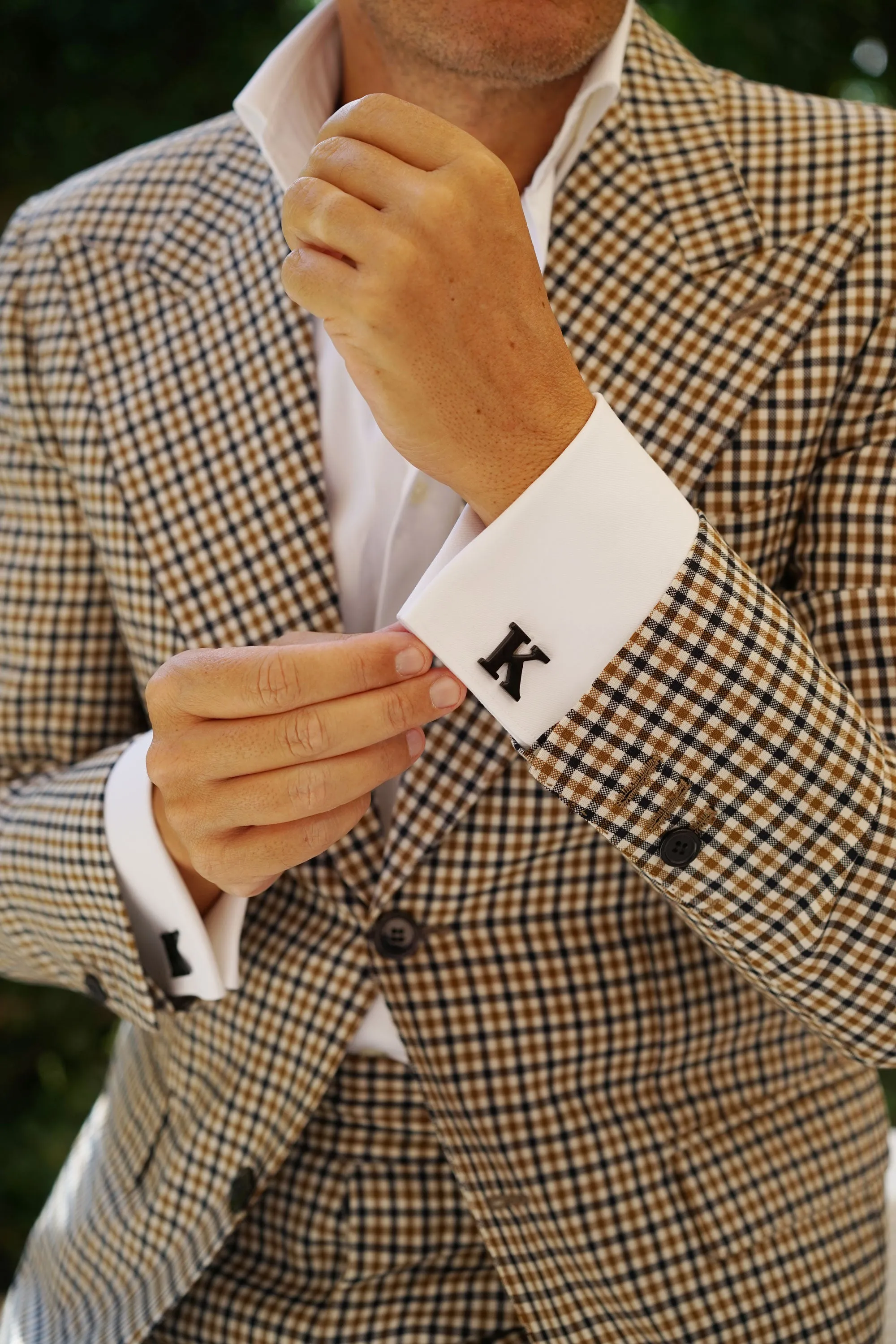 Black And Gold Letter K Cufflinks