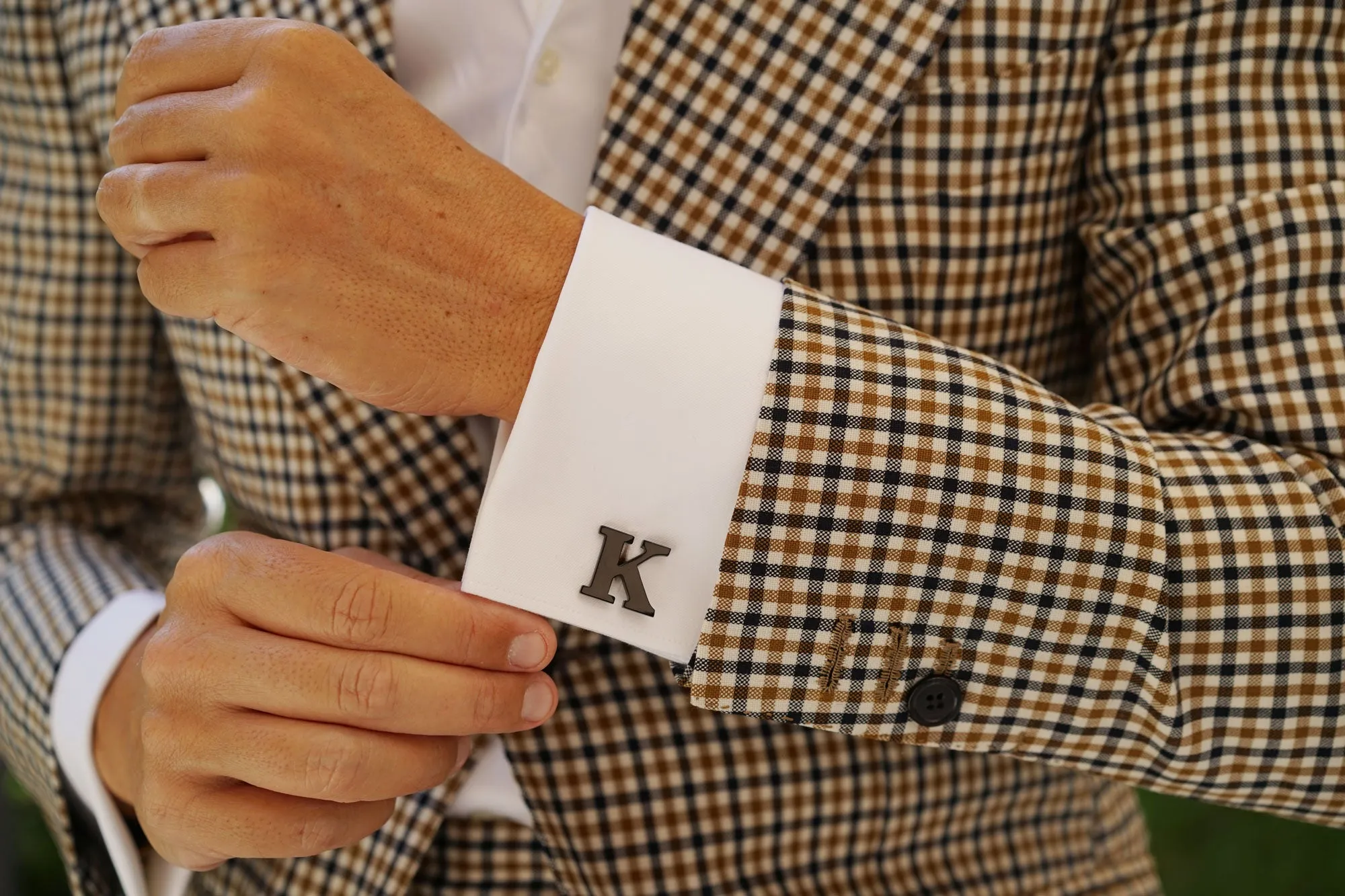 Black And Gold Letter K Cufflinks