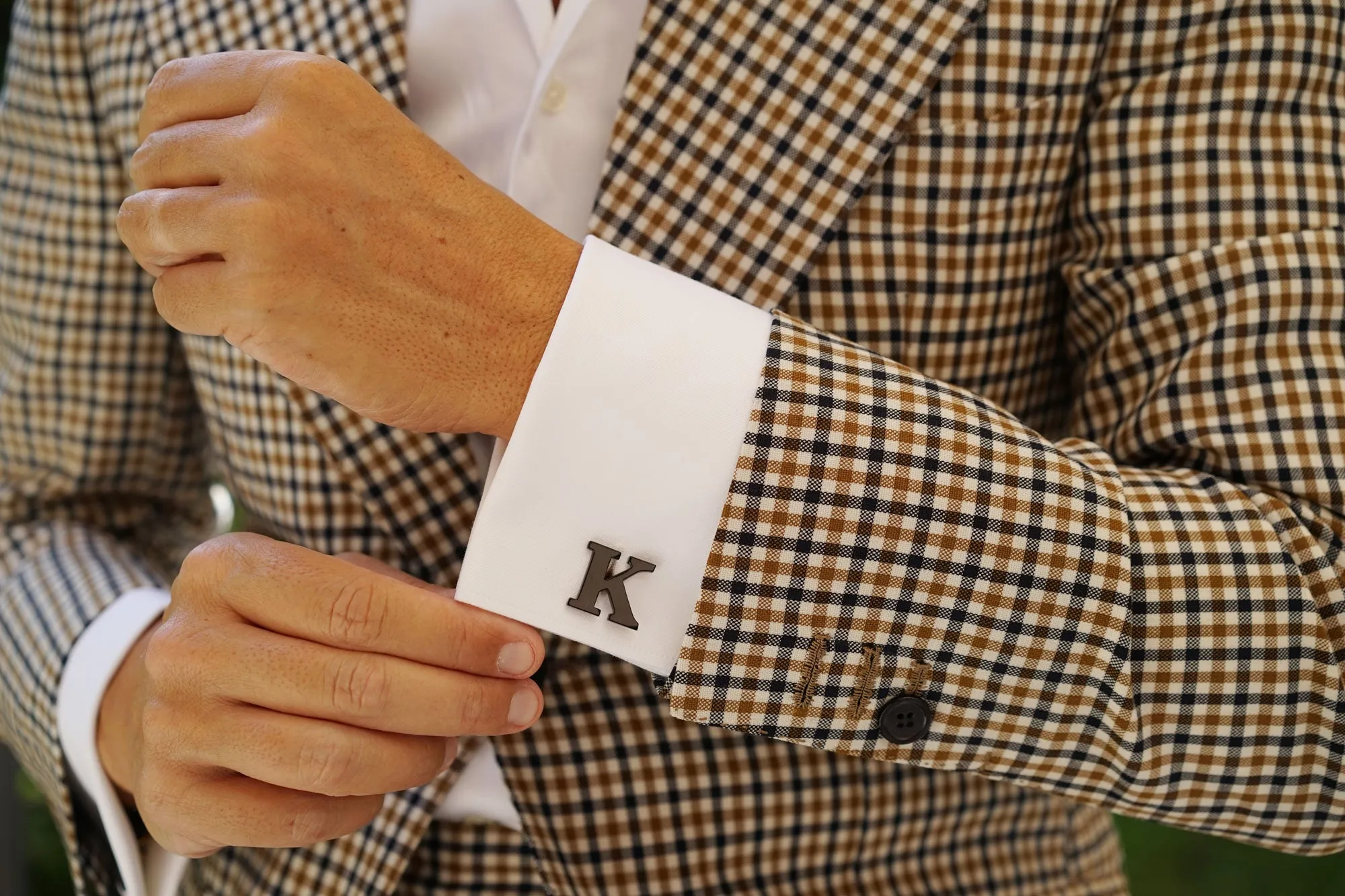 Black And Gold Letter K Cufflinks