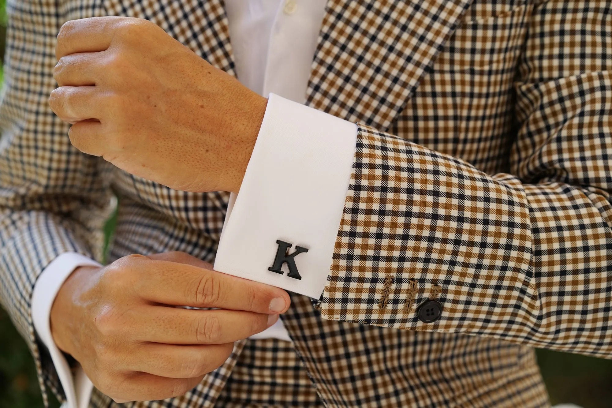 Black And Gold Letter K Cufflinks