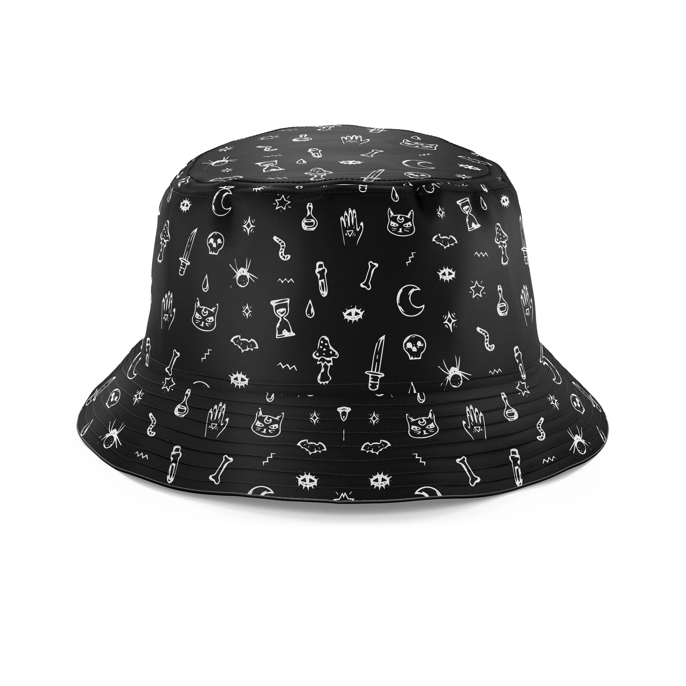 Black Pattern Bucket Hat