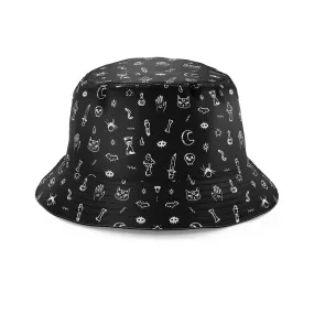 Black Pattern Bucket Hat