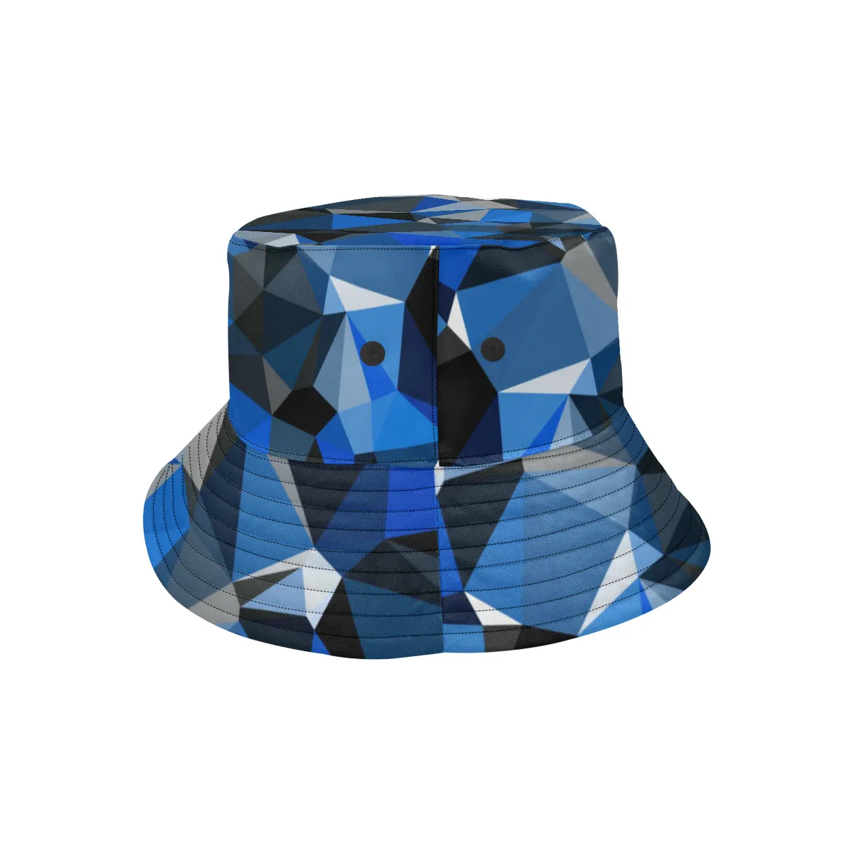 Blue and Black Geo Print Bucket Hat