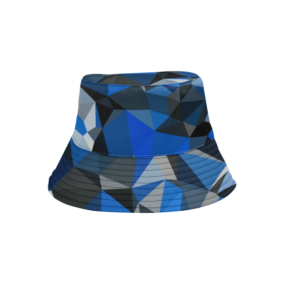 Blue and Black Geo Print Bucket Hat