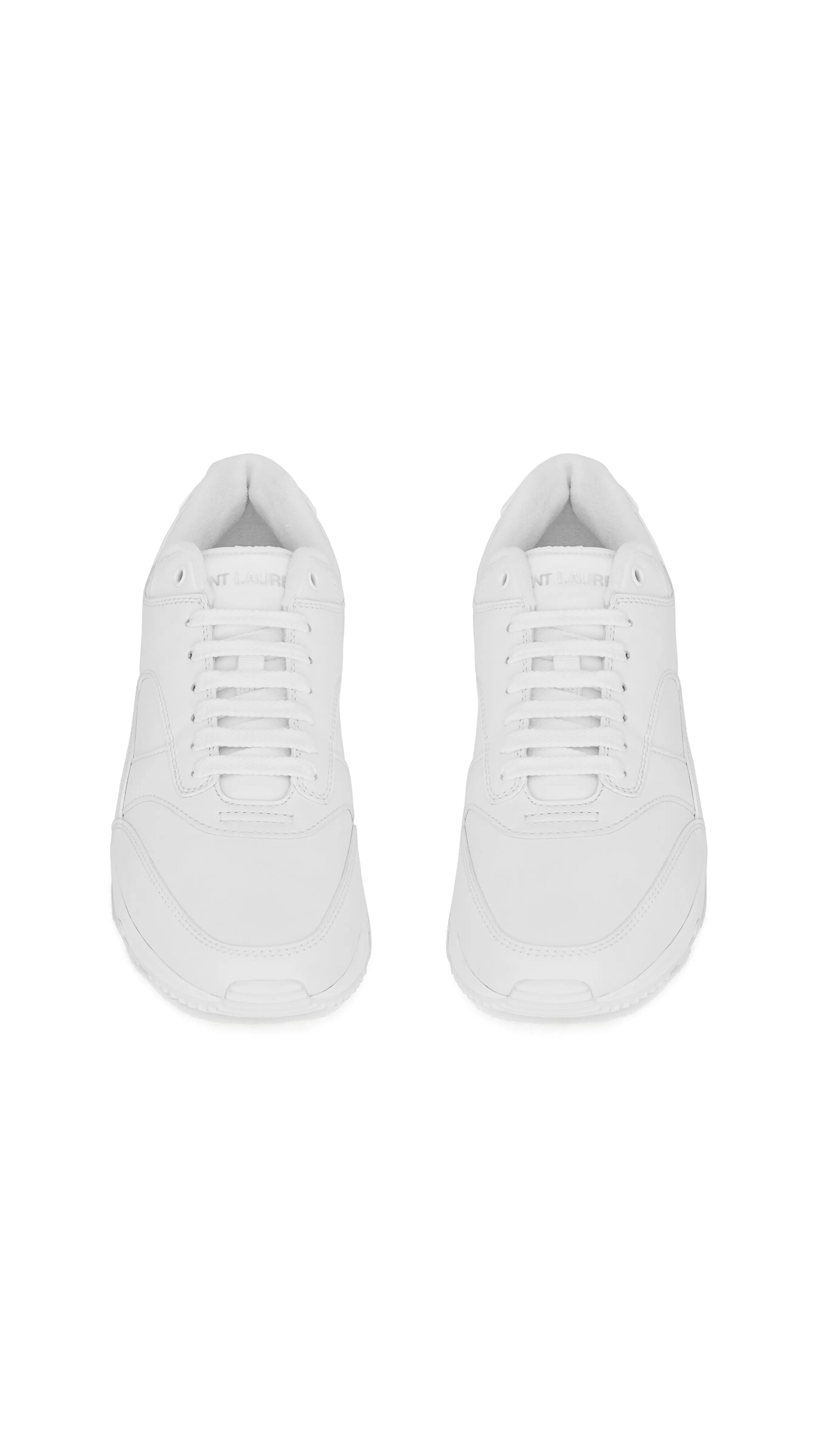 Bump Sneakers in Smooth Leather- Optic White