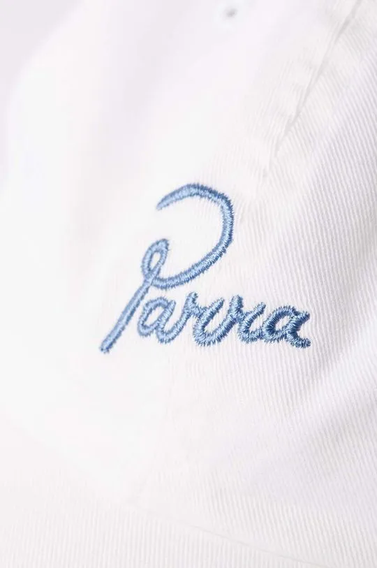 by Parra cotton baseball cap Script Logo 6 Panel Hat white color 51271