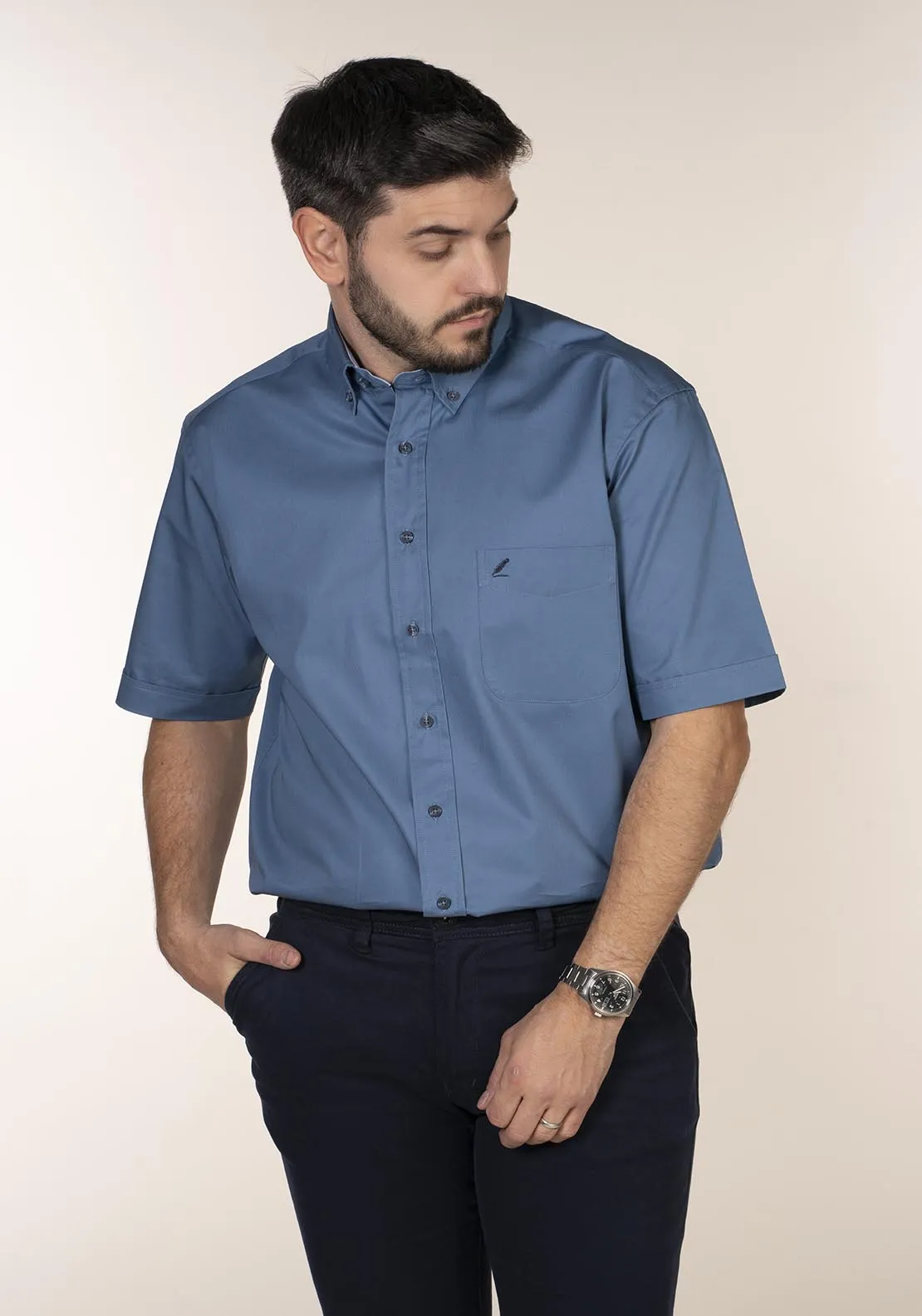 Casual Plain Short Sleeve Shirt