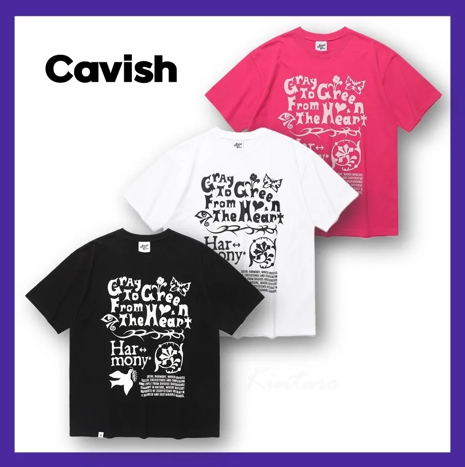 CAVISH  |Unisex Street Style Logo T-Shirts