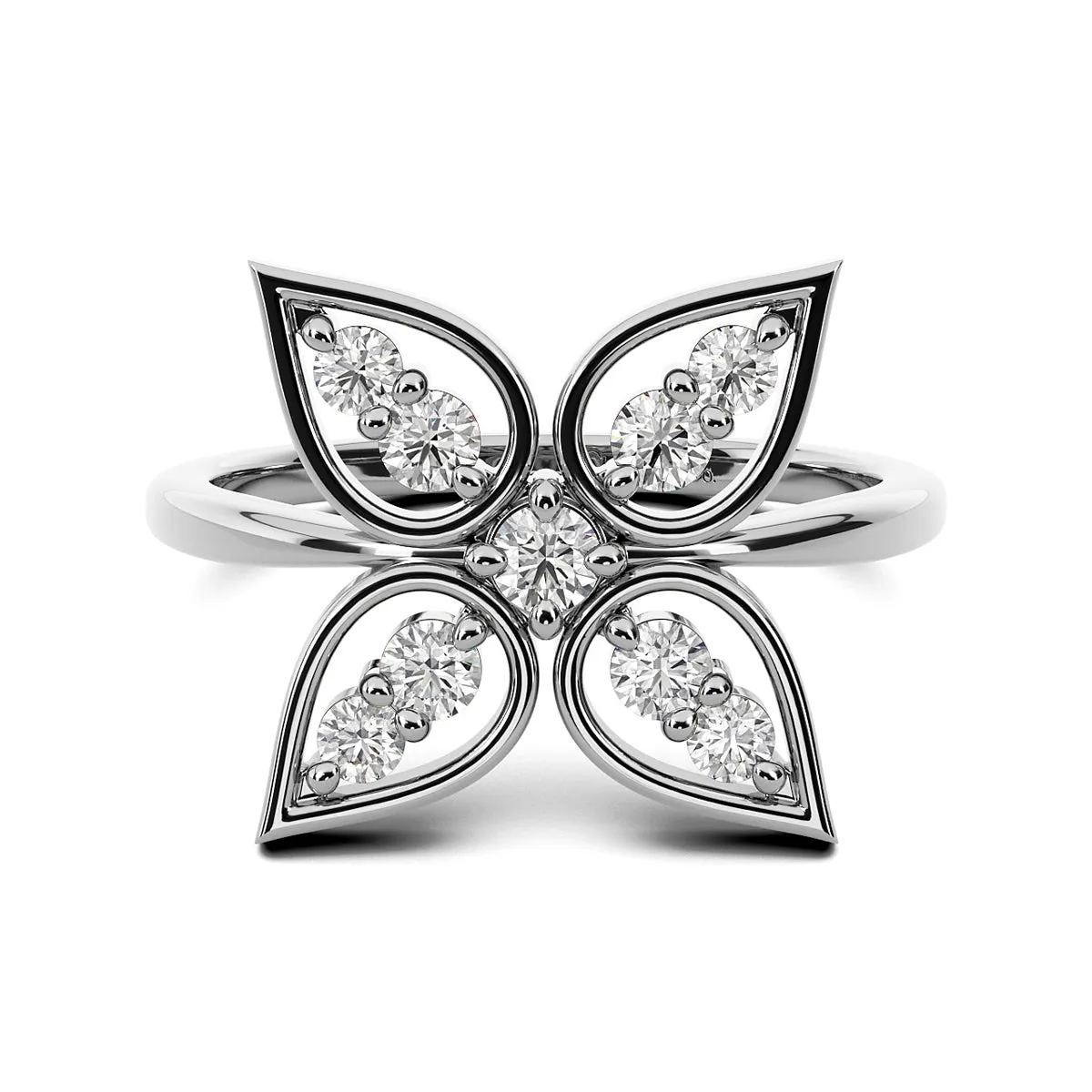 Chorost & Co Private Collection 14K White Gold 0.40ct Diamond Flower Ring