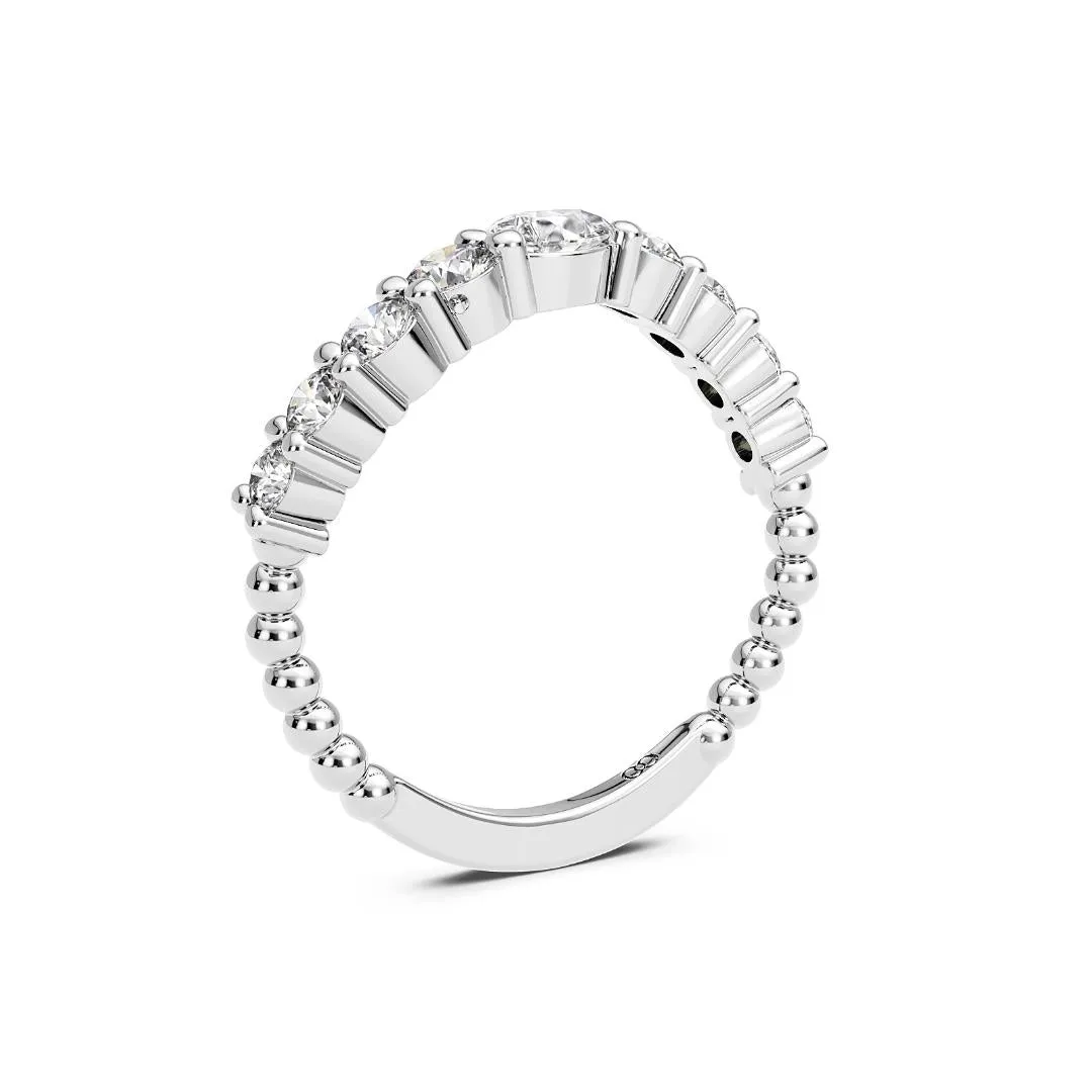 Chorost & Co. Private Collection 14K White Gold 0.75ct Graduated Diamond Wave Band w/Pear Shape Center