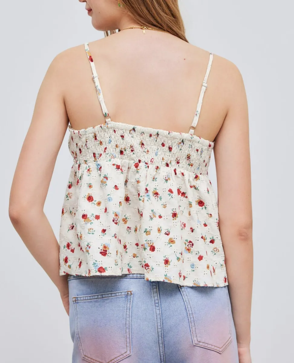 Cider  |Flower Patterns Casual Style Tanks & Camisoles