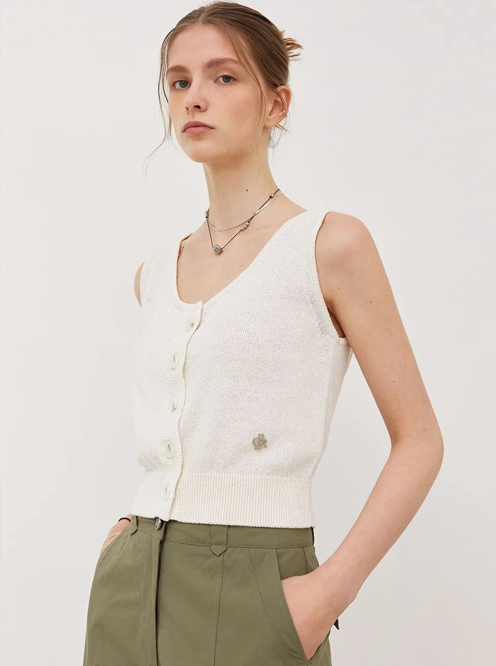 citybreeze  |Casual Style Sleeveless Street Style Plain Elegant Style