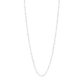 Classic Gigi White necklace, White Gold, 19.7