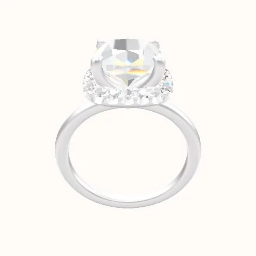 Classic Solitaire Engagement Ring With Halo Head