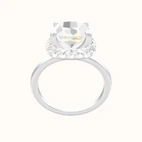 Classic Solitaire Engagement Ring With Halo Head