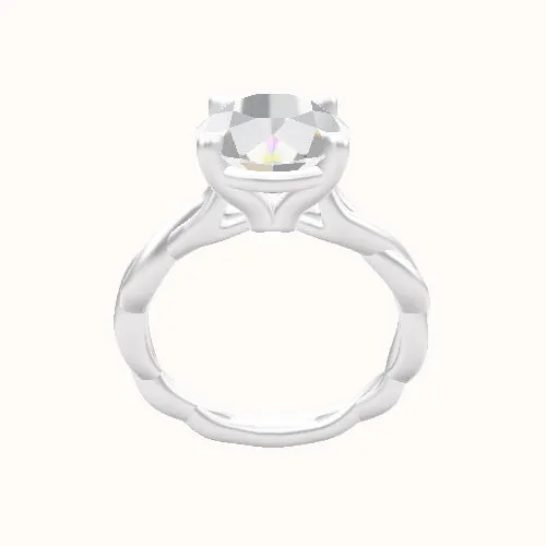 Cobra solitaire Twist Engagement Ring With Standard Four Prong Head