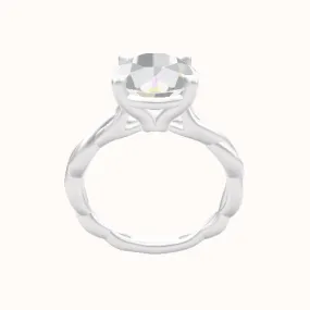 Cobra solitaire Twist Engagement Ring With Standard Four Prong Head