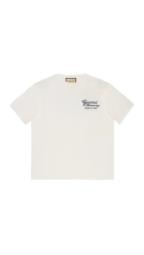 Cotton Jersey T-Shirt With Embroidery - White