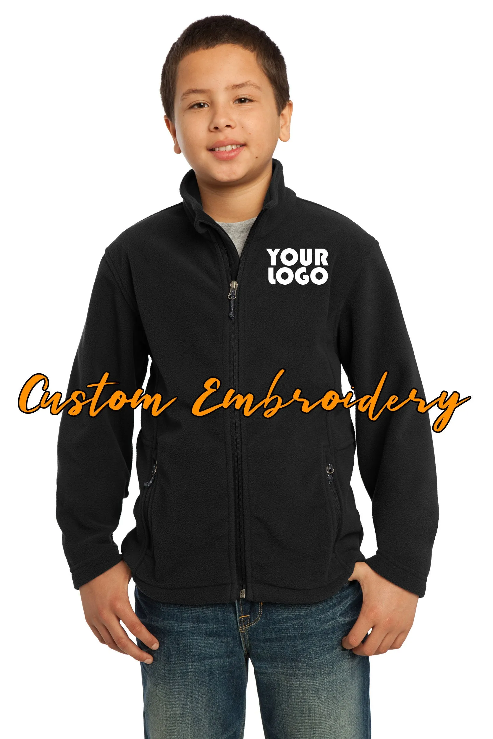 Custom Embroidered Youth Fleece Jacket - Midweight Fleece for everyday wear - Personalized Jacket - 4in by 4in Embroidery Includ