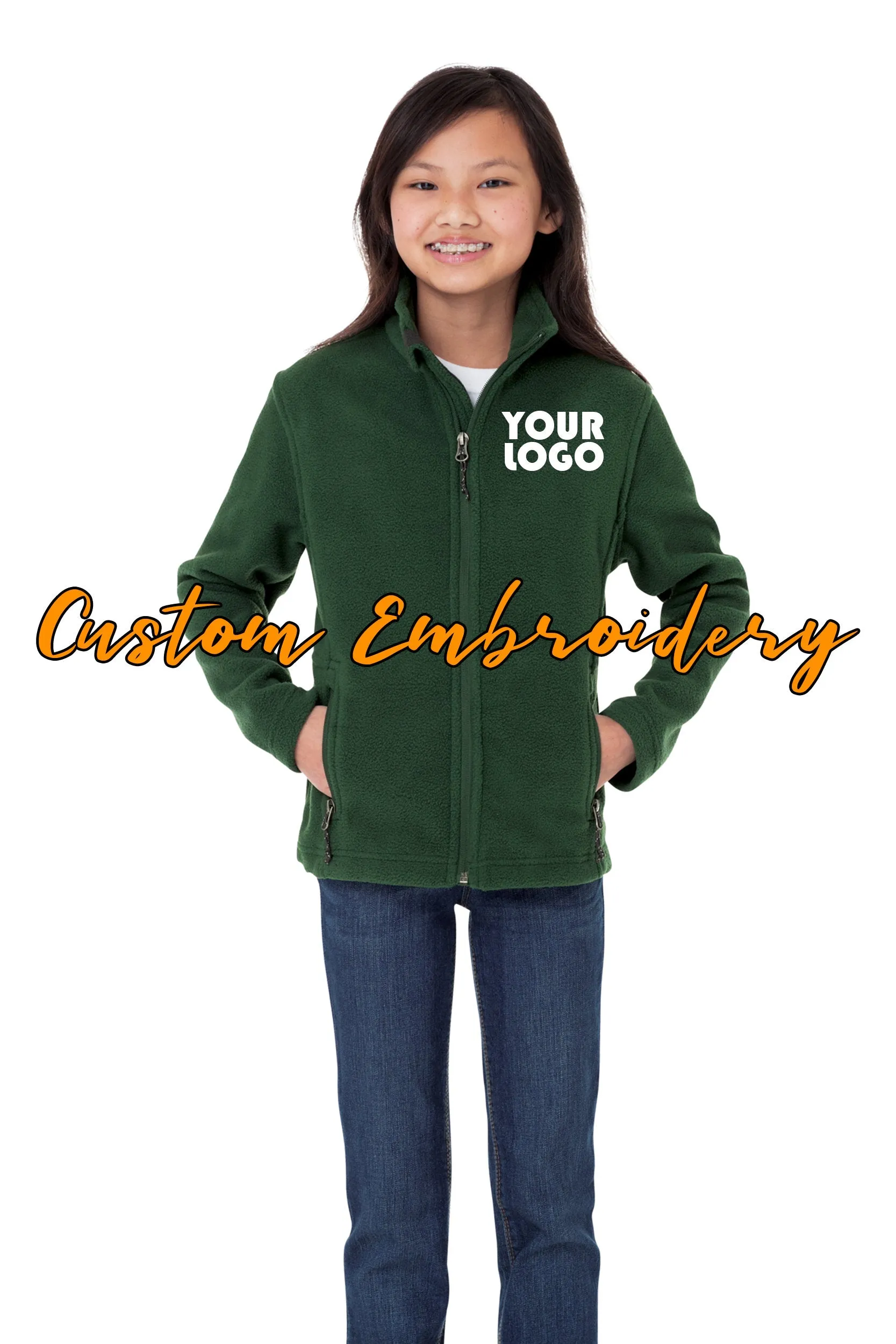 Custom Embroidered Youth Fleece Jacket - Midweight Fleece for everyday wear - Personalized Jacket - 4in by 4in Embroidery Includ