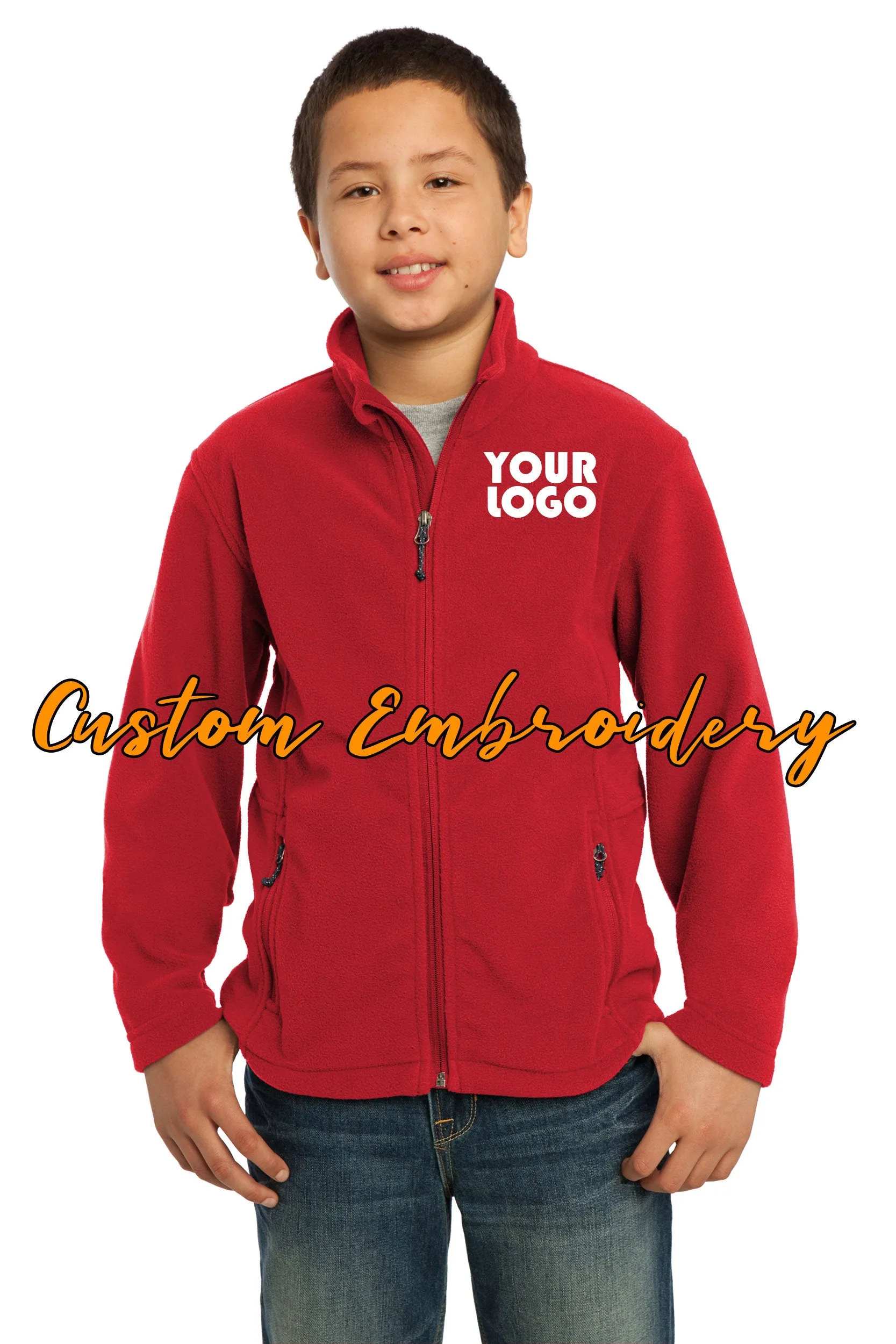 Custom Embroidered Youth Fleece Jacket - Midweight Fleece for everyday wear - Personalized Jacket - 4in by 4in Embroidery Includ