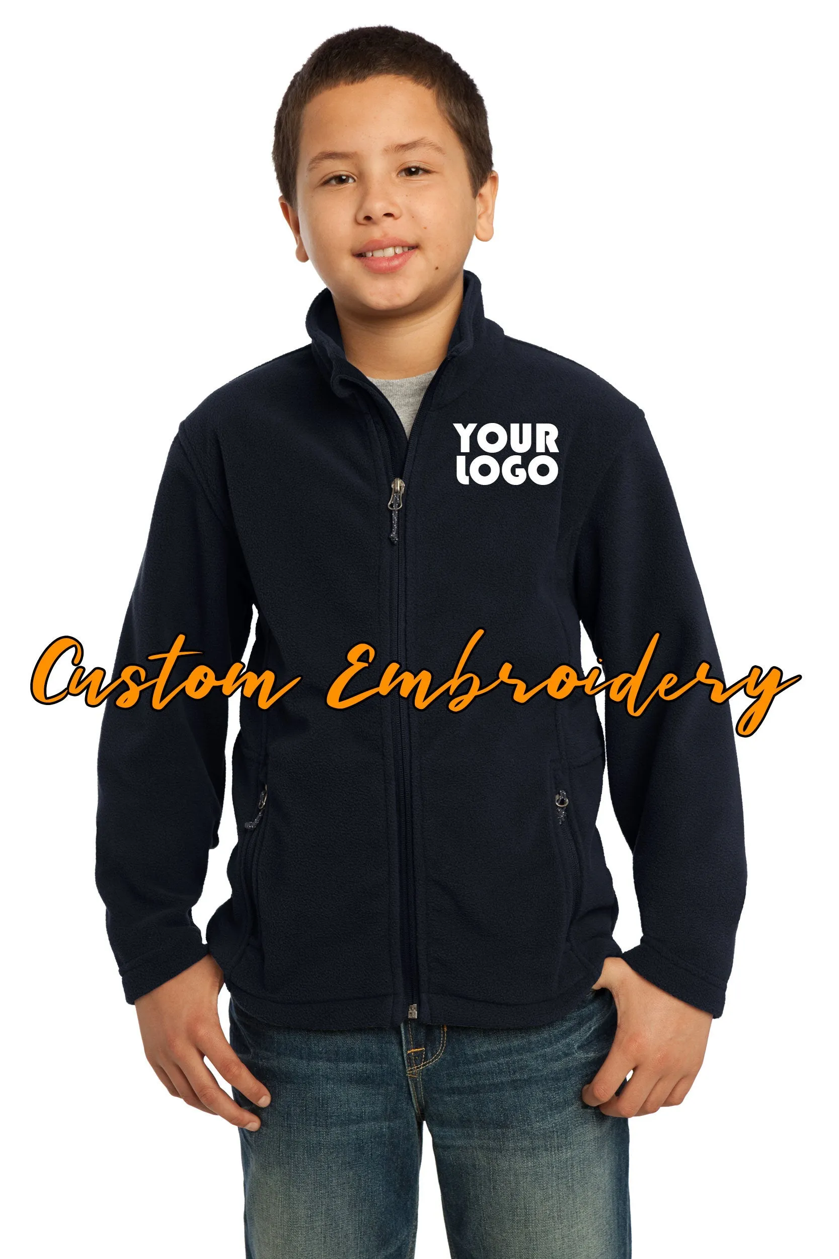 Custom Embroidered Youth Fleece Jacket - Midweight Fleece for everyday wear - Personalized Jacket - 4in by 4in Embroidery Includ