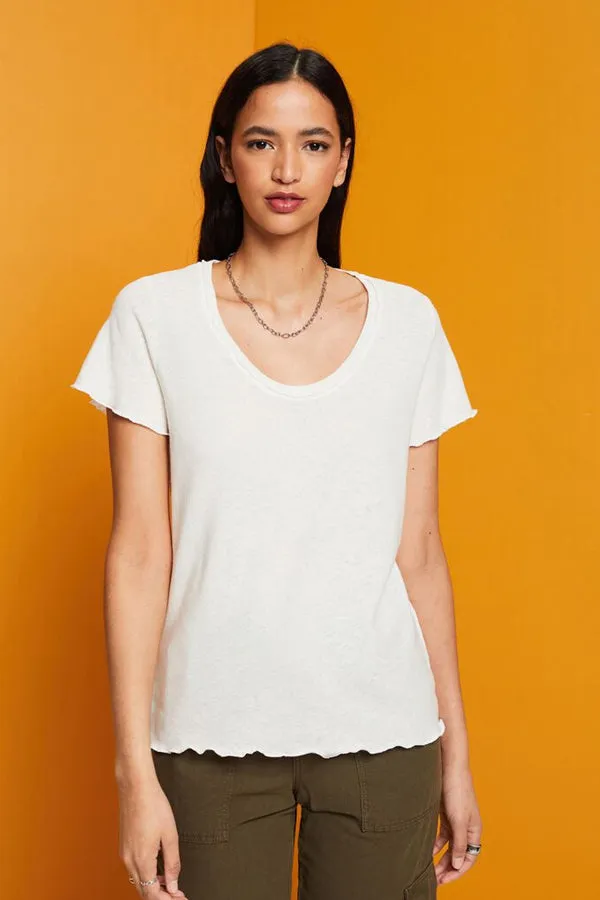 Esprit Rolled Hem Cotton Tee