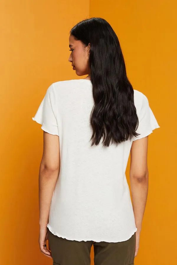 Esprit Rolled Hem Cotton Tee