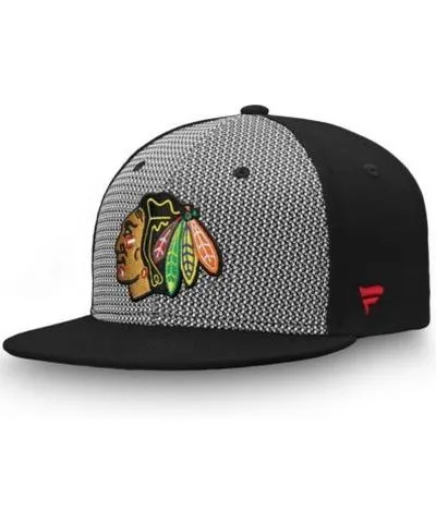 Fanatics Men's NHL Fanatics Gray/Black Chicago Blackhawks Versalux Fitted Hat