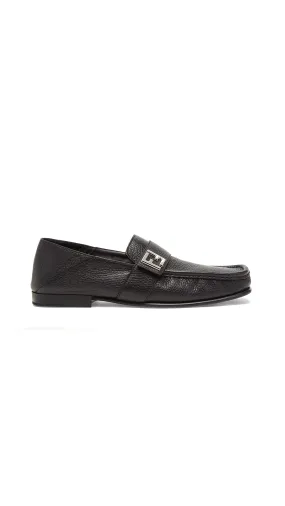 FF Leather Loafers - Black