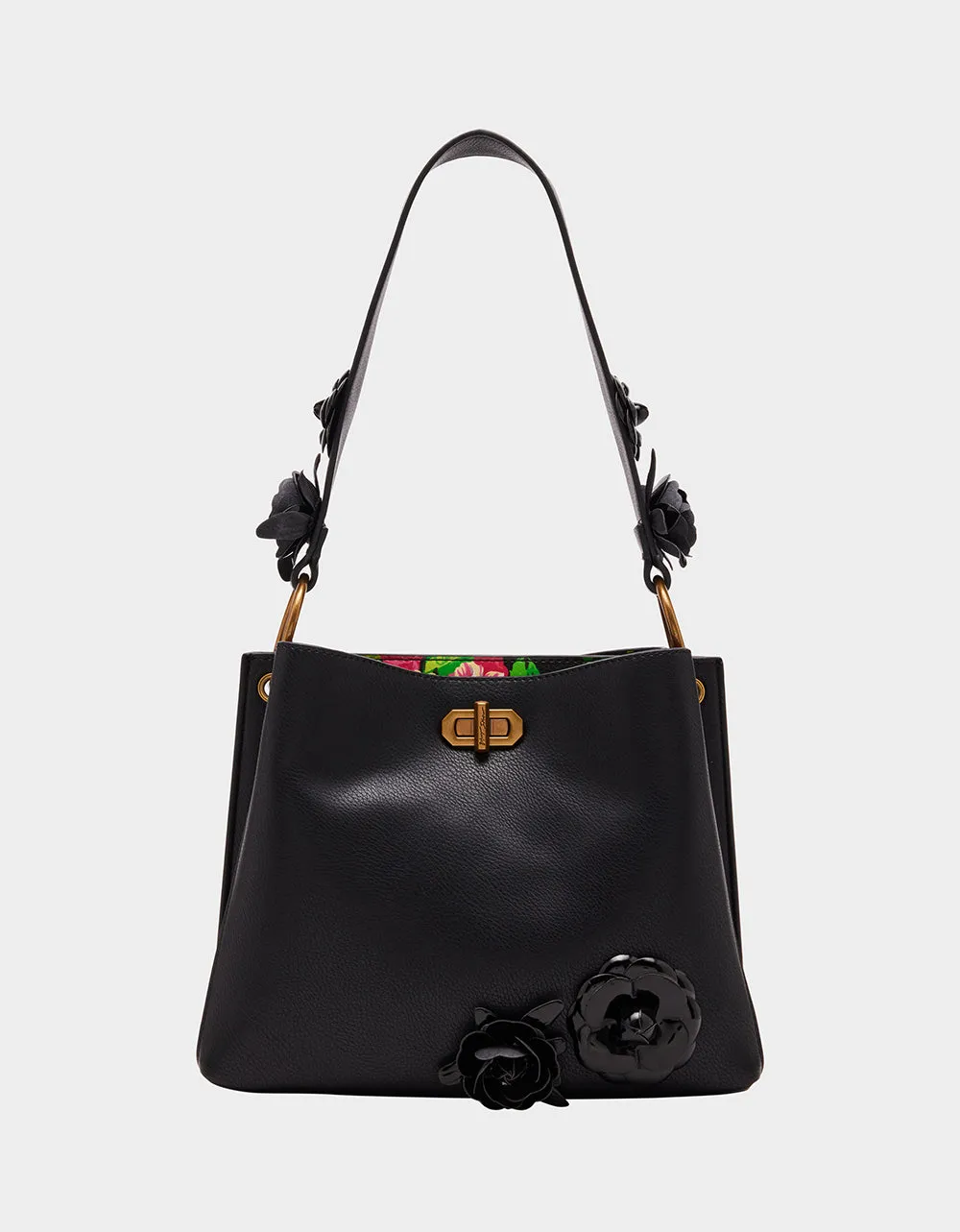 FLORAL BUCKET BAG BLACK | RE:LUV