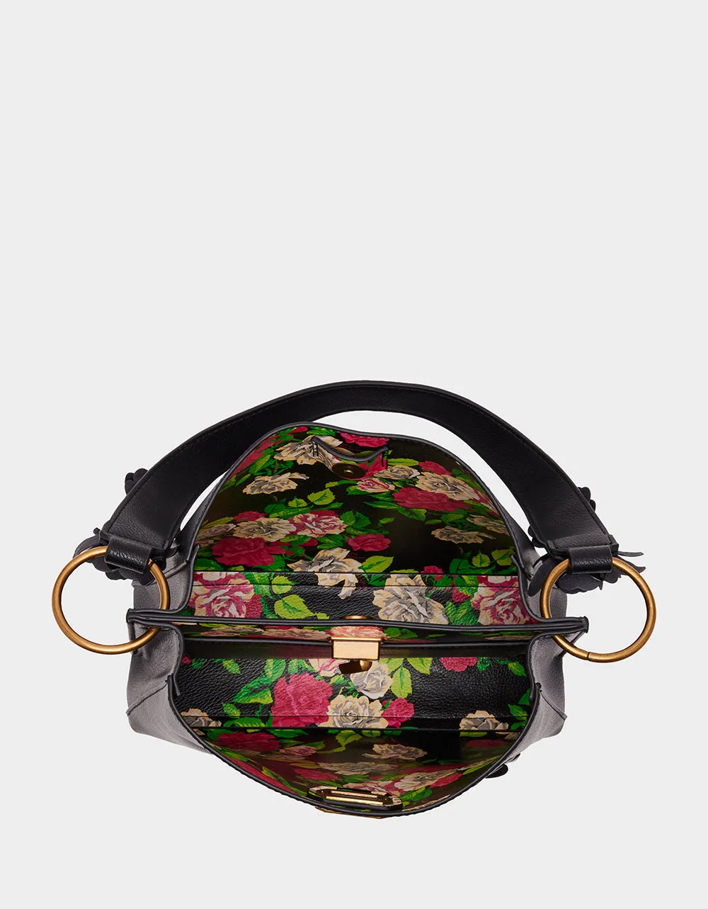 FLORAL BUCKET BAG BLACK | RE:LUV